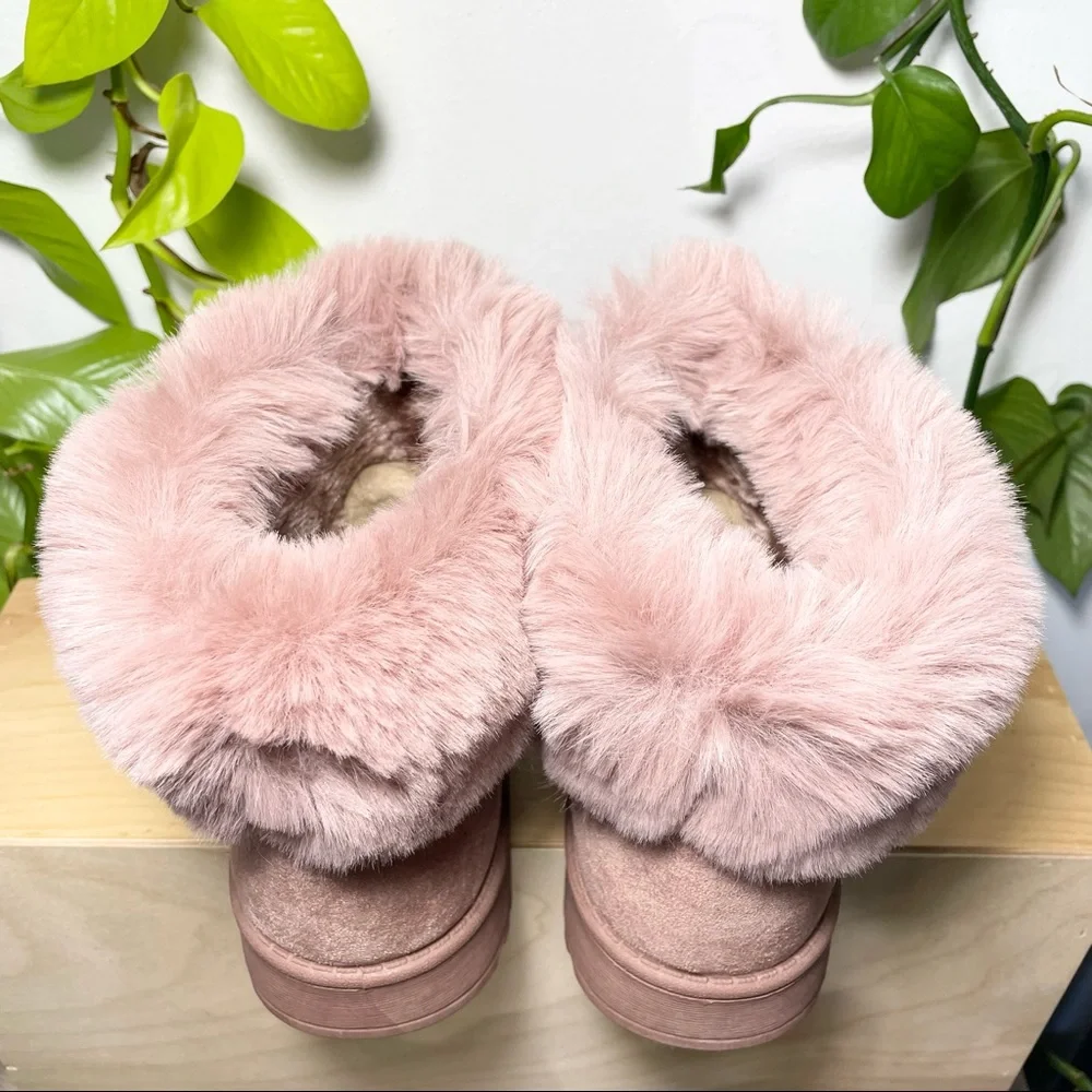 NWT 7.5, 8 light pink fuzzy fur booties - Picture 5 of 10